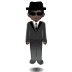 🕴🏿 person in suit levitating: dark skin tone display on Samsung